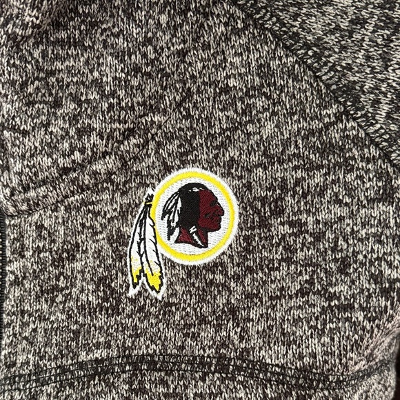 NWT Pro Line Washington Redskins Gray Hooded Zip-Up Jacket Logo Football Medium - Picture 2 of 6